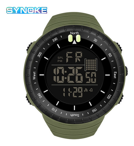 Relojes Electrónicos Led Impermeables Para Hombre Synoke Color De La Correa Verde