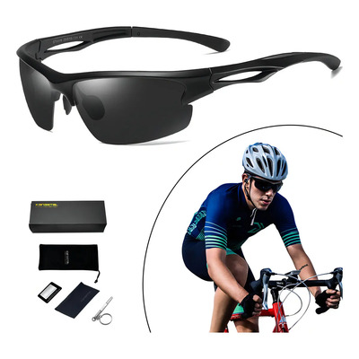 Lentes de Sol Kanastal M3004 Negro Mate UV Polarizado Unisex para Ciclismo y Conducir | Envío gratis