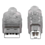 Cable Manhattan Usb 2.0 A Macho/ B Macho 480 Mbps 1.8mt Gris