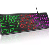 Teclado Gamer Retroiluminado Led Rgb Español Teclas Suaves