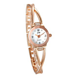 Reloj Chapado En Oro Rosa,reloj De Diamantes Brillantes Moda