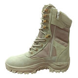 Bota Tenis Táctica Militar Beige Cosida Y Vulcanizada