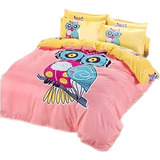 Juego De Cama De Búho  3pcs Para Queen, Suave Y Acogedor Con