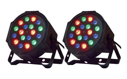 Kit 2 Canhao De Led 18 Leds 1w Rgb Dmx Iluminacao Dj Festa