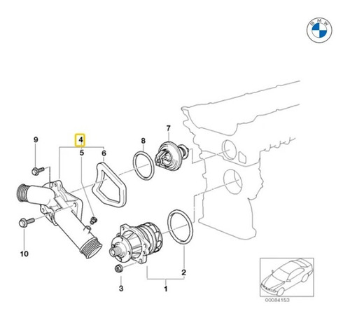 Tapa De Termostato Bmw Serie 7 E38 728il M52 Foto 3