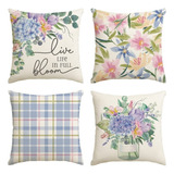 Fundas De Almohada De Primavera Para 4 Almohadas Farmhouse