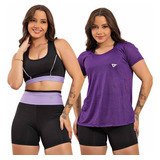 Conjunto Fitness Feminino Roupa Academia + Camiseta Dryfit