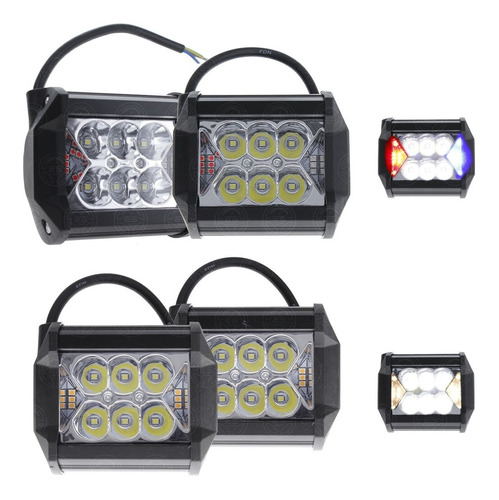 Par Faro Dually 12 Led Estrobo Central Y Lateral Auto Moto F