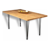 Mesa Comedor Madera Modelo Industrial Hairpin 6 Personas