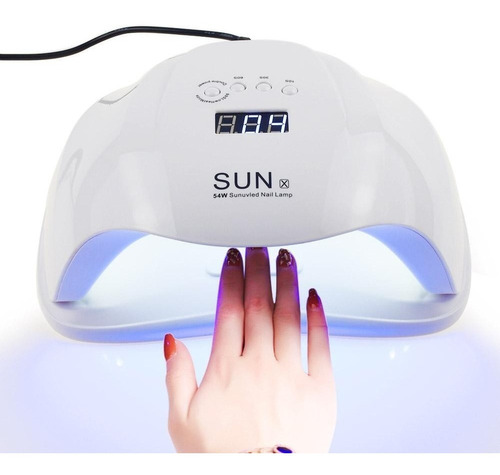 Lampara Led Uv Sun X 54w Esmalte Permanente Uñas Color Blanco