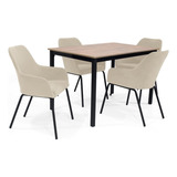 Set De Comedor 4p Orion Con Sillas Mendoza Color Taupe