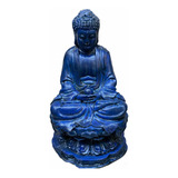 Buda Azul 10cm Figura De Resina.