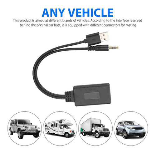 Adaptador De Receptor Auxiliar 5,0 Cable Usb+puerto Estéreo