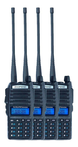 Kit 4 Handy Baofeng Uv82 10w Bibanda Radio Walkie Talkie Vhf Uhf + Auricular Manos Libres