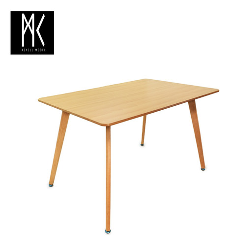 Mesa Moderna Eames Negra Patas De Madera P/comedor Oficina