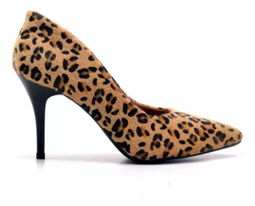 Scarpin Onça Animal Print Salto Médio Gi Paiva Até Número 44