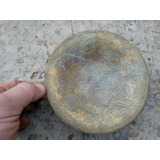 Antiguo Centro De Mesa De Bronce Pajaro Relieve 14,3cm 