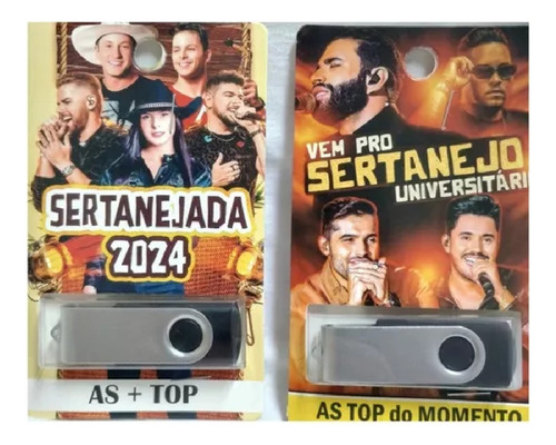 02 Pen Drive De Múslca Gravada Top S&rtanejo - Só As Top