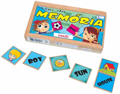 Jogo Da Memória De Ingles Educativo Pedagogico Loja