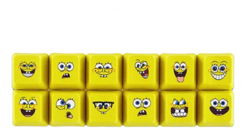 Keycaps De Bob Sponja C/u+ Stickers De Regalo 