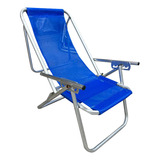 Cadeira Reclinável De Praia 5 Posições Em Alumínio Reforçado