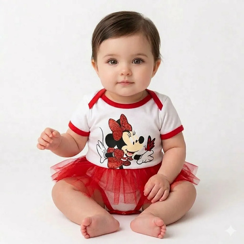 Pañalero Algodón Estampado Con Tutu Disney Minie Mouse