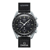Reloj Pulsera Omega X Swatch Mission To The Moon Con Correa De Velcro Color Negro