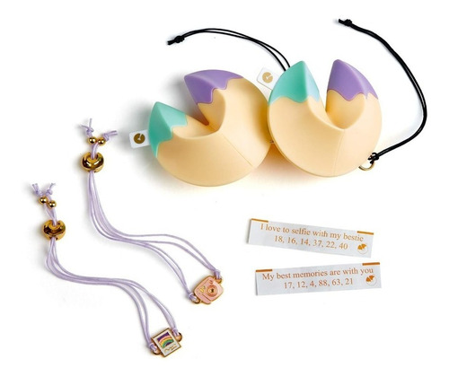 2 Pulseras Lucky Fortune Galleta Suerte Serie Mejores Amigas