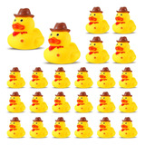 Juego De 24 Patos De Goma De Vaquero Con Sombrero Patitos De