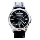 Reloj Casio Hombre Mtp1381l Elegante 50 Mts Acero Y Piel