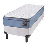 Sommier King Koil Caress Una Plaza 80x190 + 1 Almohada Color Azul Y Blanco