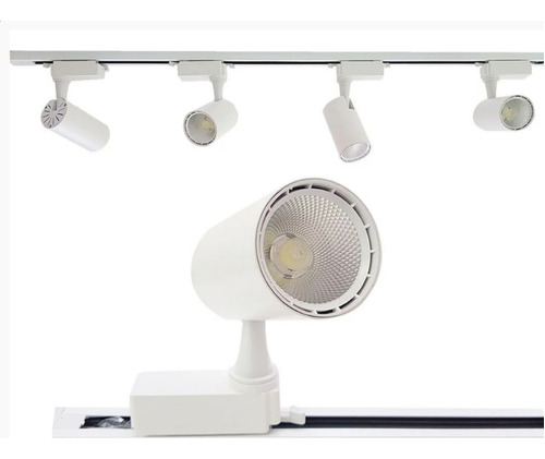 Kit 2 Metros Trilho De Eletrificado Branco C/ 6 Spot Led 10w