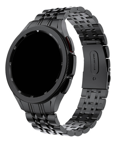 Pulseira Metal 7 Elos Para Galaxy Watch 6 Classic 47mm R965 Cor Preto