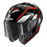 Capacete Shark Evo Es Articulado Yari Kwr Preto Verm Tam 56 Desenho Liso Tamanho Do Capacete 55-56