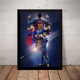 Quadro Decorativo Lionel Messi Barcelona Futebol Arte 20x30