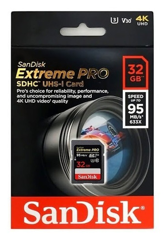 Sandisk Extreme Pro 32gb Sd U3 4k Clase 10 95mb/s Original 