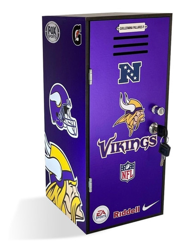 Minessota Vikings Futbol Americano Casillero Placa Personal