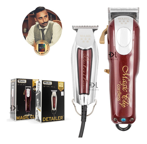 Wahl Combo Magic Clip Cordless 5-star Inalambrica T Blade Detailer Roja Alambrica 