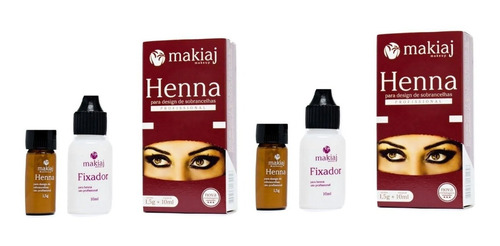Kit 2 Unidades Henna Sobrancelha Makiaj Makeup Rena Fixação