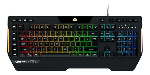 Teclado Gamer Meetion K9420 Qwerty Español Color Negro Con Luz Rgb