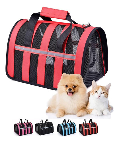 Bolso Transportadora Perros Gatos Semi Rigida 42 X 26 X 25cm Color Color Variado