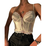 Corset Bustier Top Shein Importado Mujer Seda Satén Moda