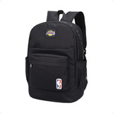 Mochila Nba Los Angeles Lakers Hombre Mujer Universitaria Escolar Porta Notebook Resistente Color Negro 22070