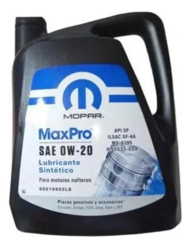 Aceite Mopar Maxpro 0w20 Fiat Cronos 1.3 Drive 4 Litros