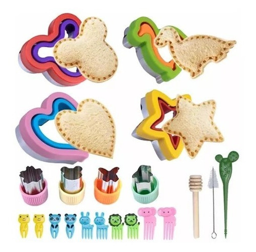 Kit Moldes De Corte Pan Fruta Comida Loncheras Divertidas