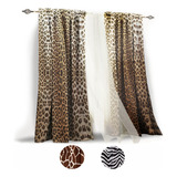 Juego Cortinas Béla Animal Print 2m Alto X 2.70m