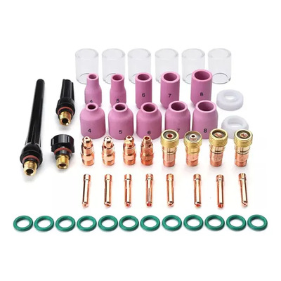 E 49pcs Tig Soldadura Antorcha Gas Stubby #10 Copa Vidri