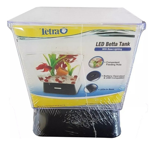 Bettera Tetra Tank 3.8lt Luz Led Usb Tapa Betta Acuario