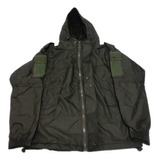 Campera Parka Tactica Impermeable Polar Interno Color Verde