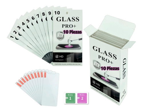 Mica Cristal Vidrio Templado 9h Premium Glass Mayoreo 10 Pcs